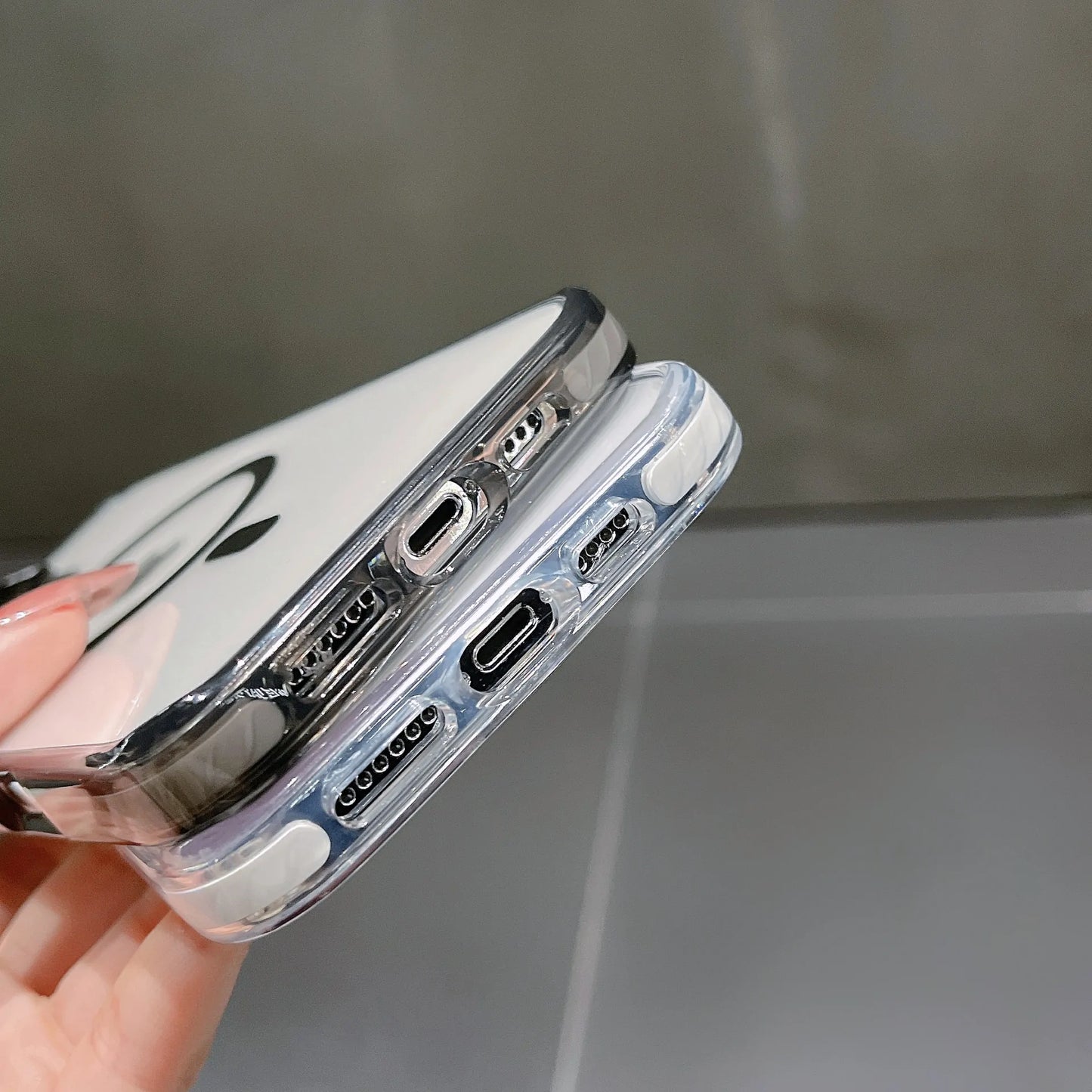 高级透明色侧边防撞条镜头框支架磁吸壳 iPhone12-16 Pro Max