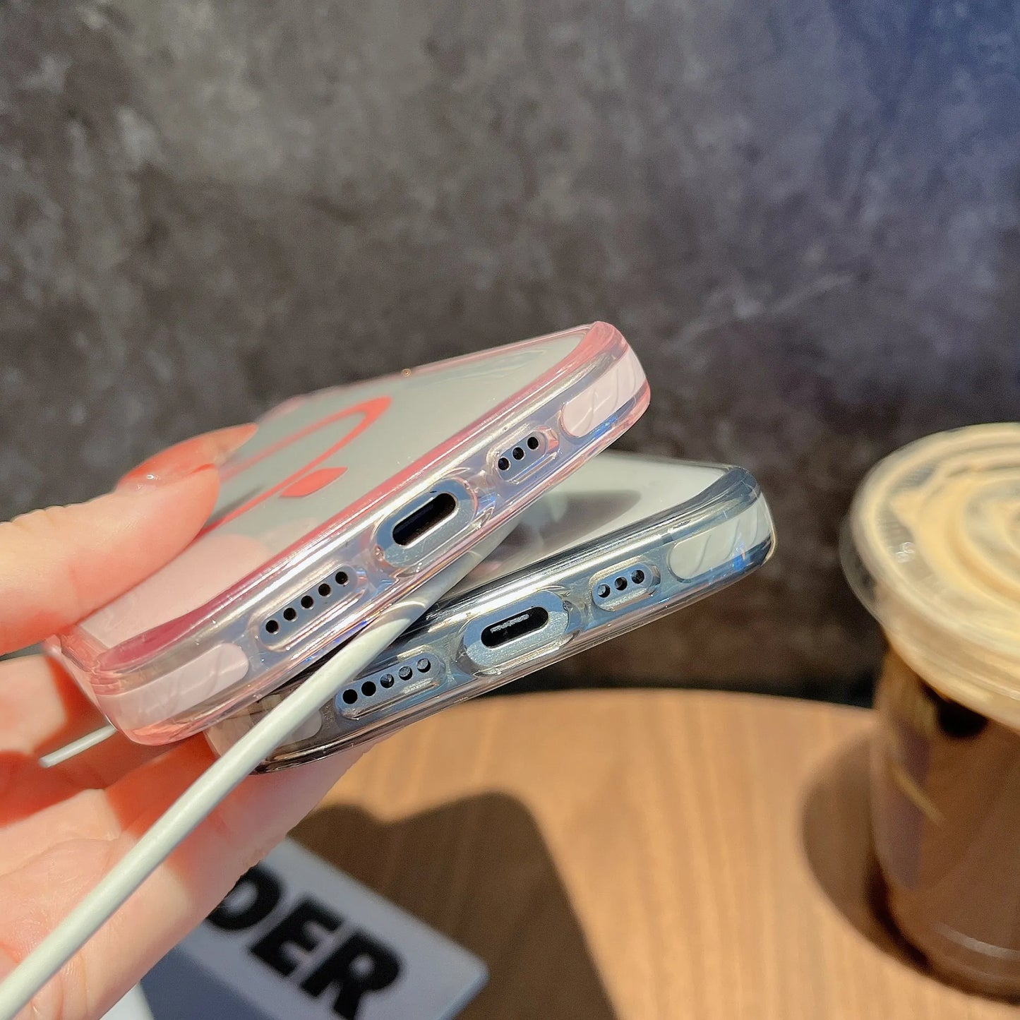 高级透明色侧边防撞条磁吸壳 iPhone12-16 Pro Max